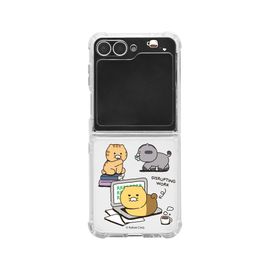 [S2B] KAKAO FRIENDS CHOONSIK Clear TPU+PC Bumper Case Galaxy Z Flip5 – Crystal Clear, Shock-Absorbing, Camera & Button Protection for iPhone & Galaxy - Made in Korea